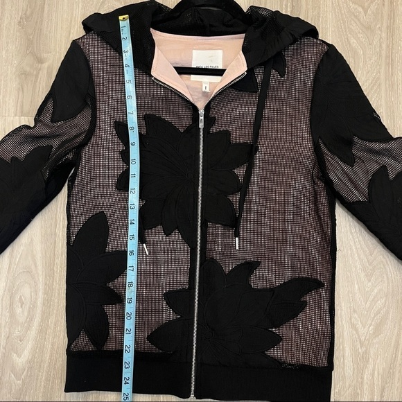 Avec Les Filles Lace Embroidered Zip Hoodie XS - Picture 4 of 10